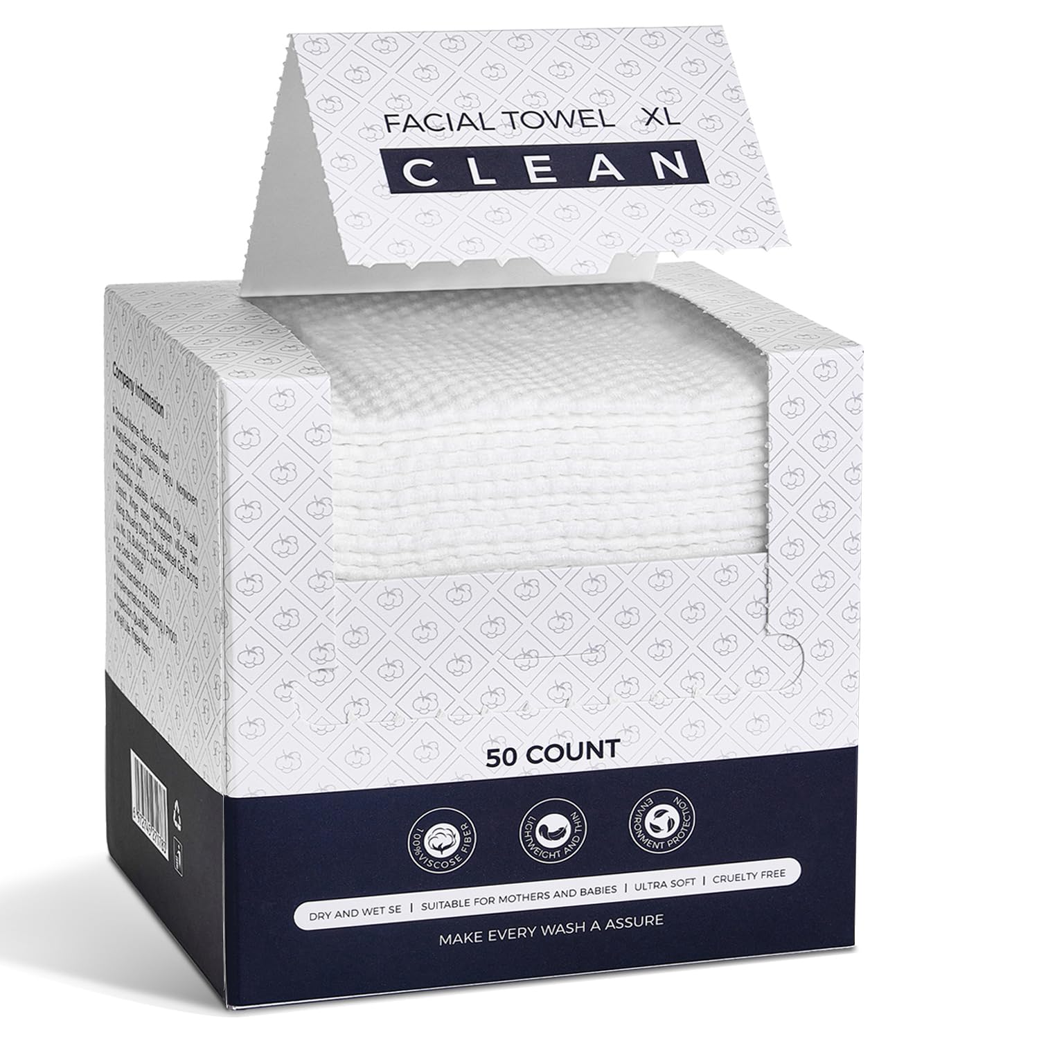 Detalle de Disposable Face Towels XL 50 Count 🧻