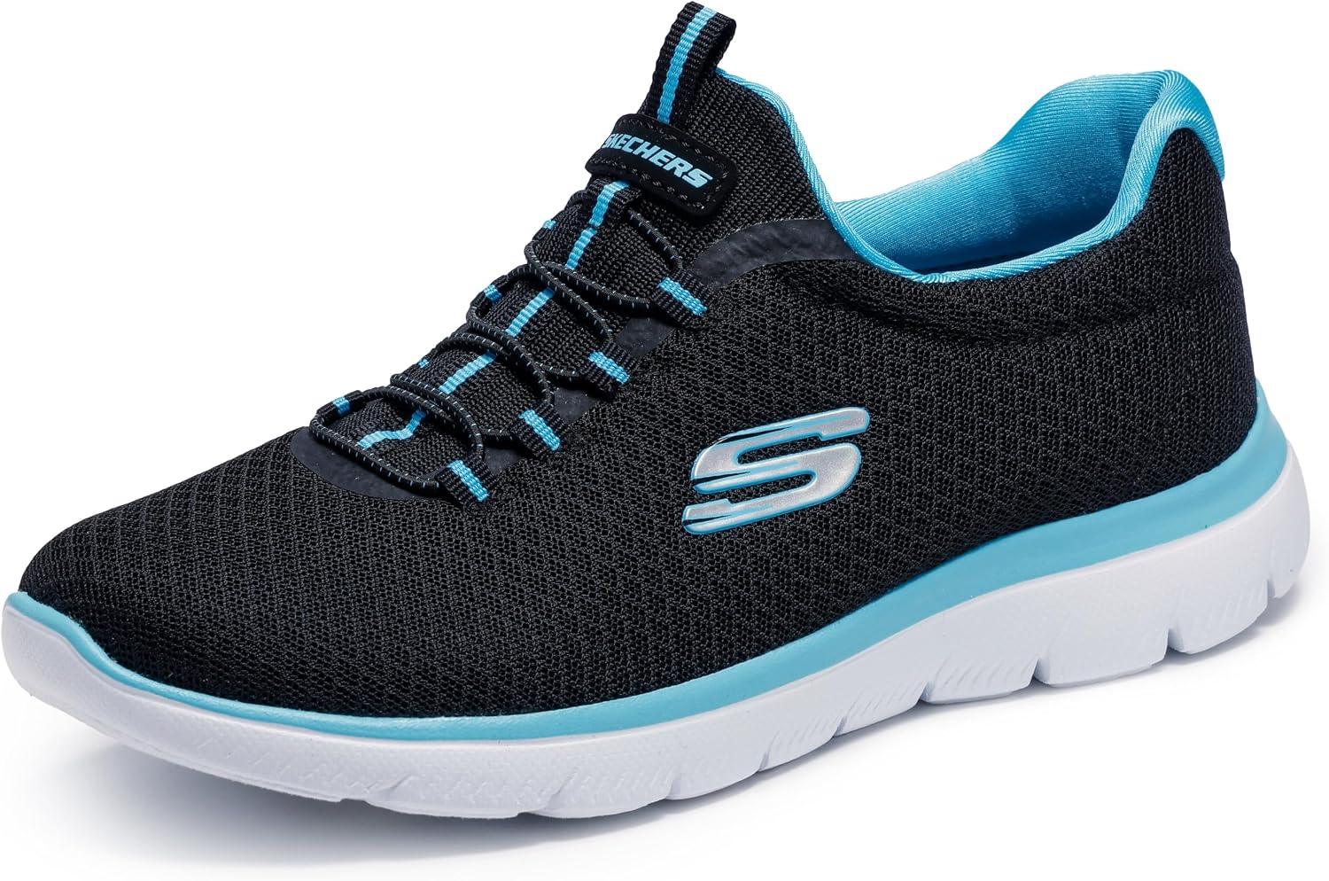 Thumbnail 6 de Skechers Mujer Summits 12980 Zapatillas en gris con malla y ribete rosa (40 EU)