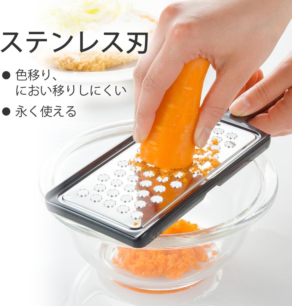 Detalle de 下村企販 32651 おろし器 ステンレス製おろし部・ブラック枠・日本製