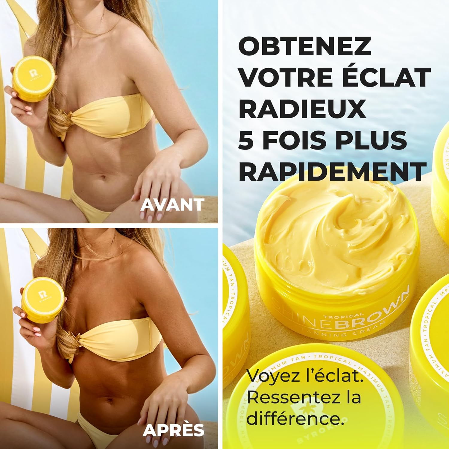Thumbnail 1 de BYROKKO Shine Brown Tropical Accélérateur de Bronzage (190 g) – Crème solaire hydratante pour un bronzage rapide et durable