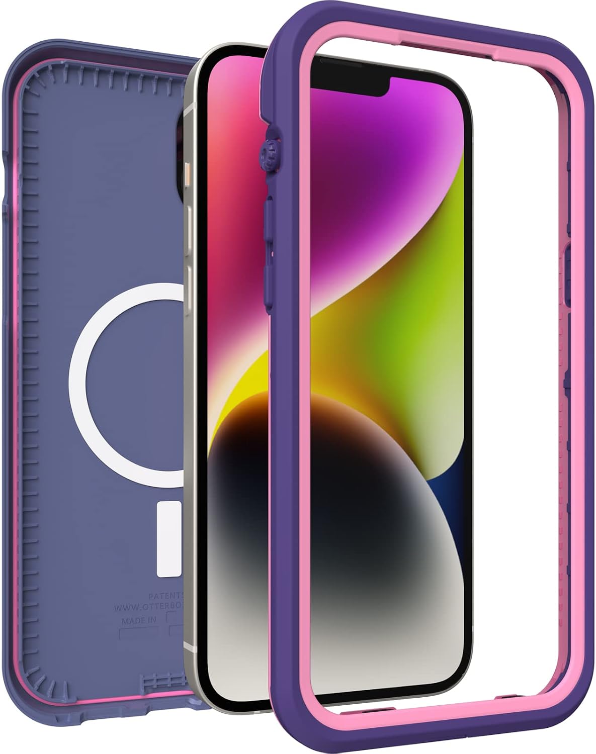 Detalle de OtterBox FRĒ Coque pour iPhone 14 Plus avec MagSafe — Étanchéité IP68 et Protecteur d’écran intégré