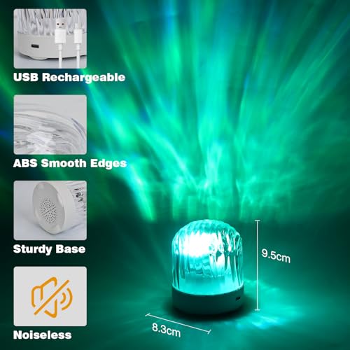 Detalle de Wudyfei Northern Lights Galaxy Light Projector – 16 Colours, Dimmable Brightness, Rechargeable Night Light