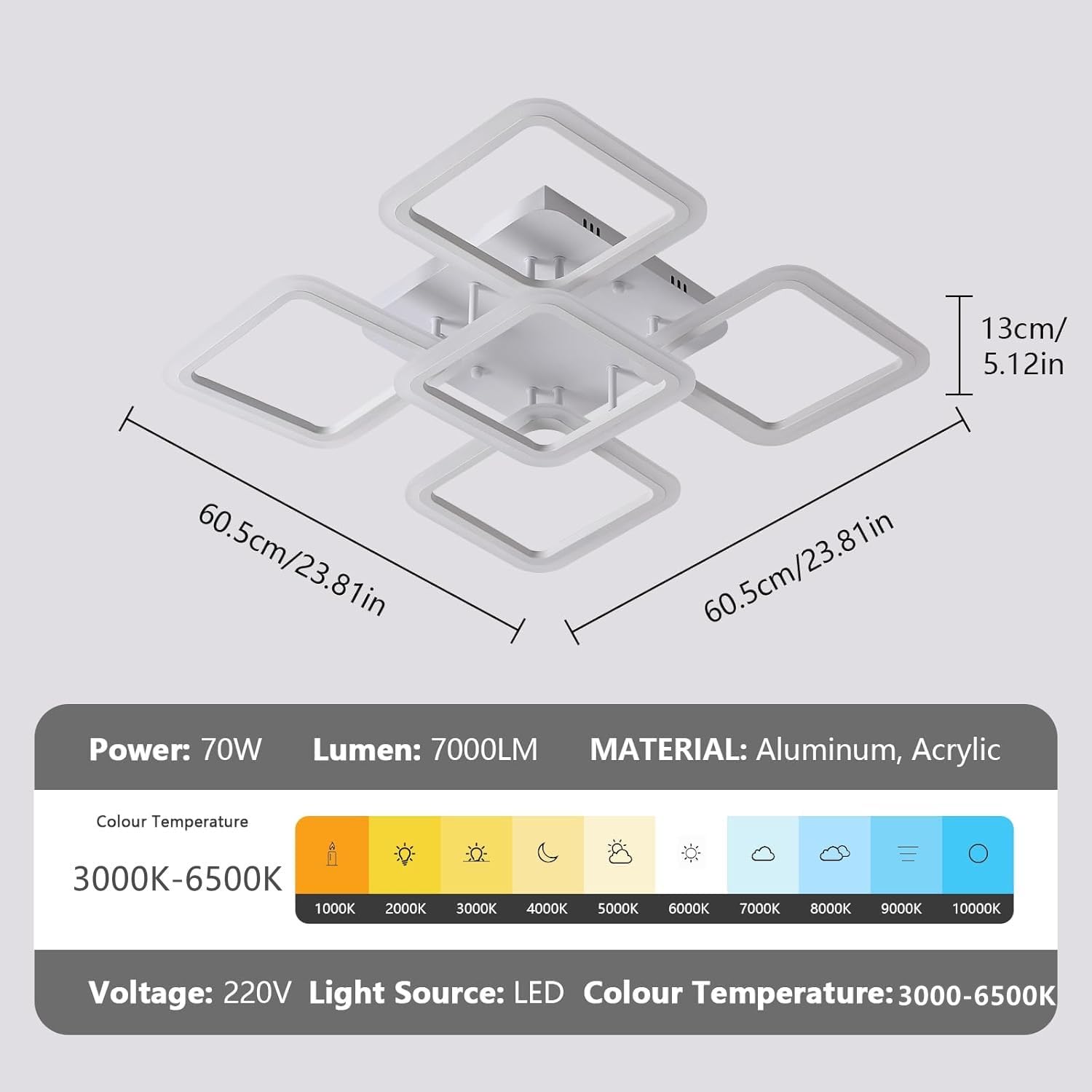 Detalle de Comely plafoniera LED dimmerabile 57W