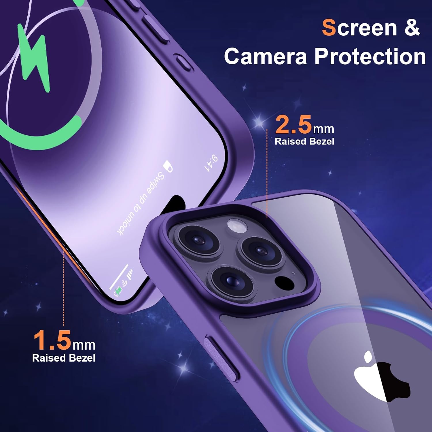 Thumbnail 5 de ORETECH Magnética para Funda iPhone 14 Pro MAX 📱 con Protectores