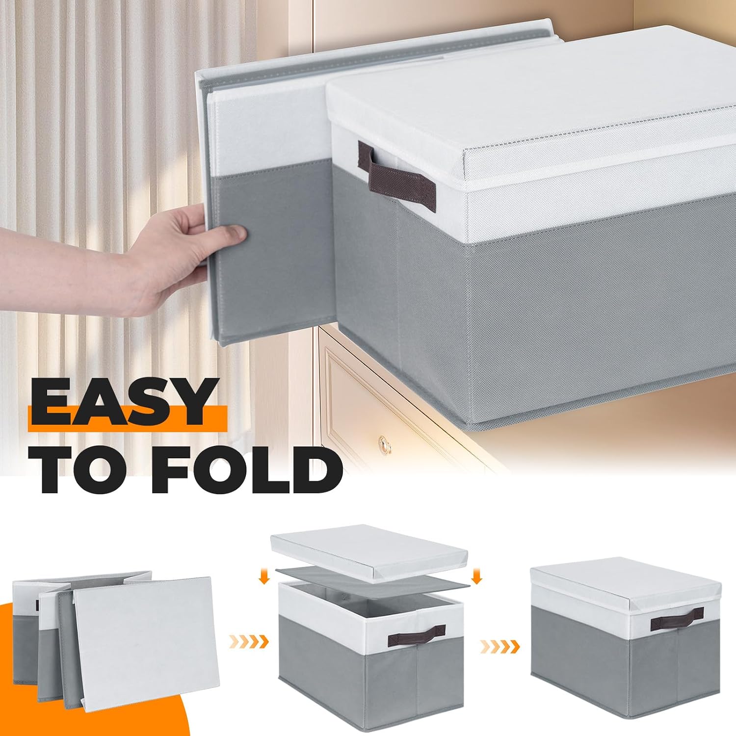 Thumbnail 6 de Large Closet Storage Baskets 4-Pack 14x10x9.5 in