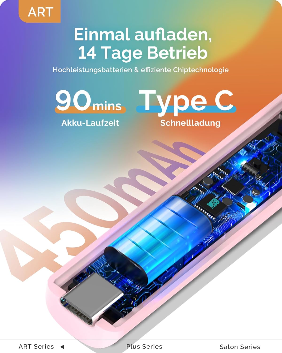 Thumbnail 3 de MelodySusie UV-Lampe für Gelnägel ART01R – mini, wiederaufladbar und mit 2 Timern
