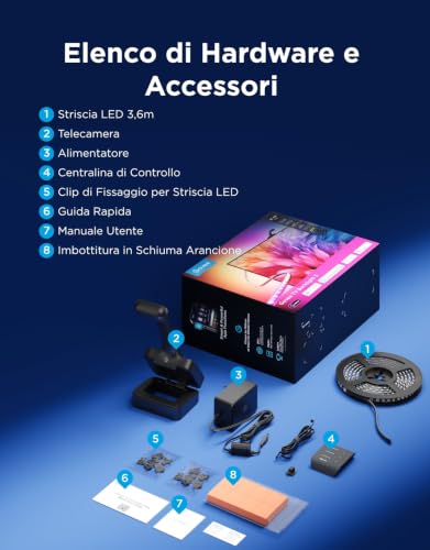 Thumbnail 7 de Govee LED TV Retroilluminazione 3 Doppia Telecamera, Striscia RGBWIC 3,6M