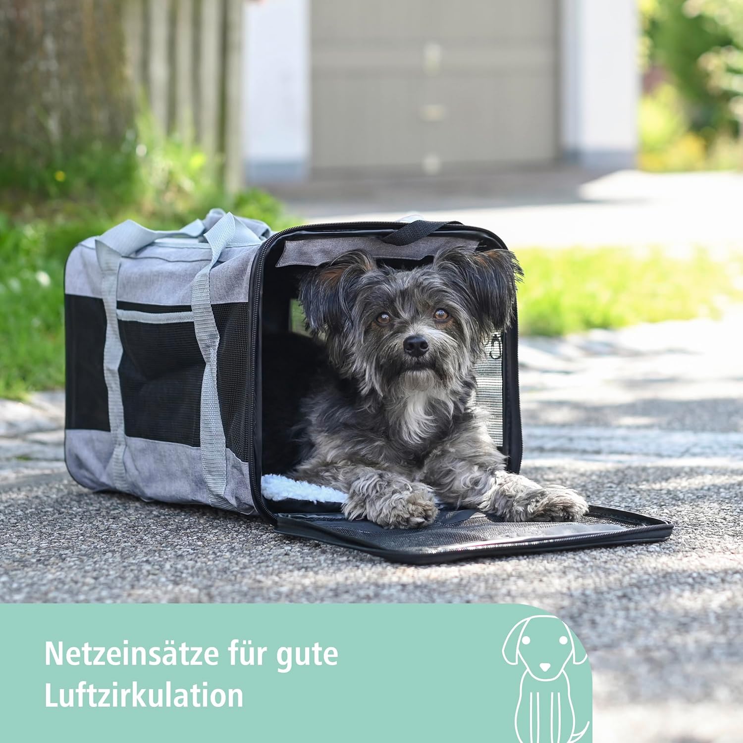 Thumbnail 2 de Kerbl Pet Tragetasche Casual – Hundetasche, grau, 41x28x29 cm