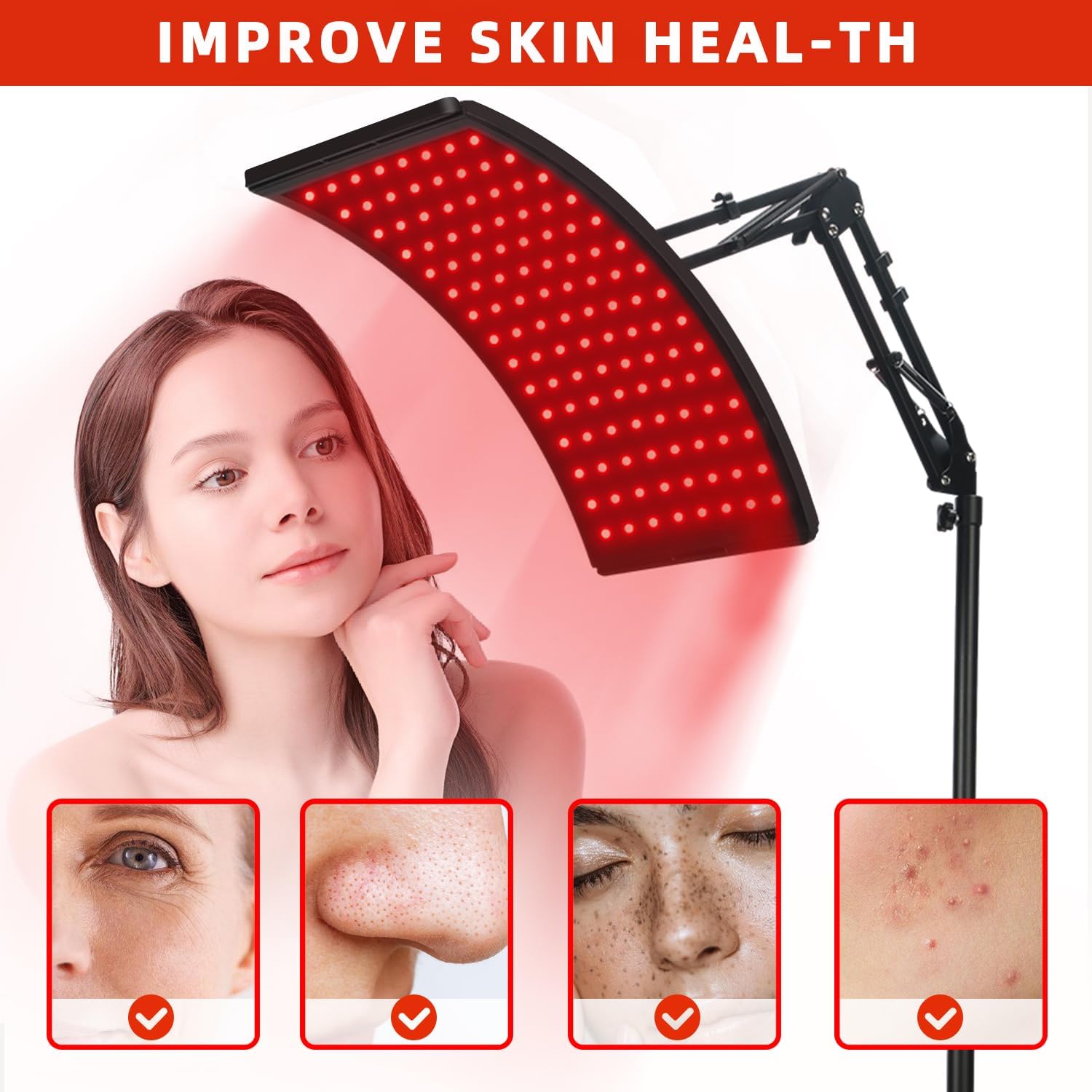 Detalle 2 de Red Light Therapy Lamp 120-LED 660/850nm