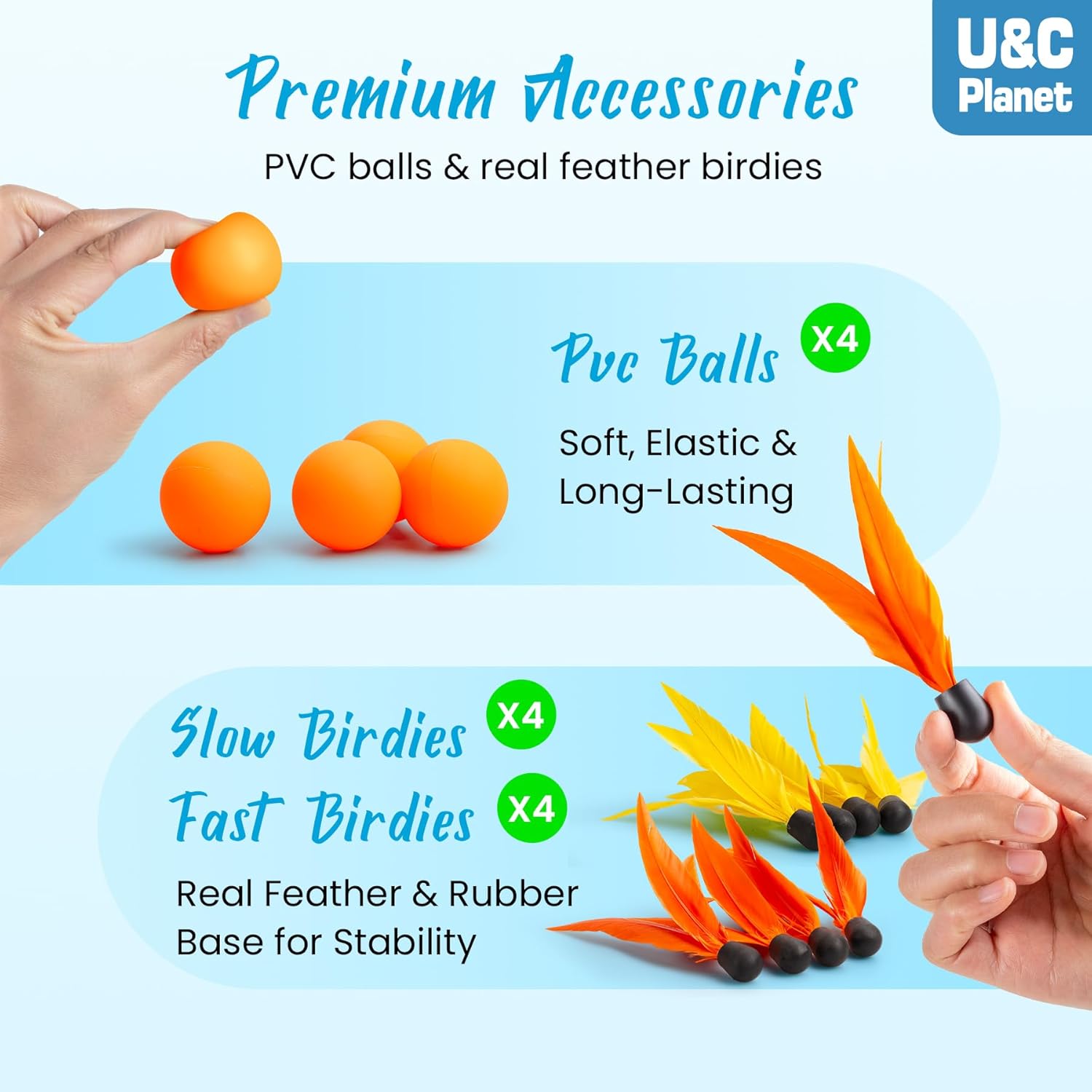 Thumbnail 6 de U&C Planet Beachball Set: Wooden Paddle Ball Game for Family Fun