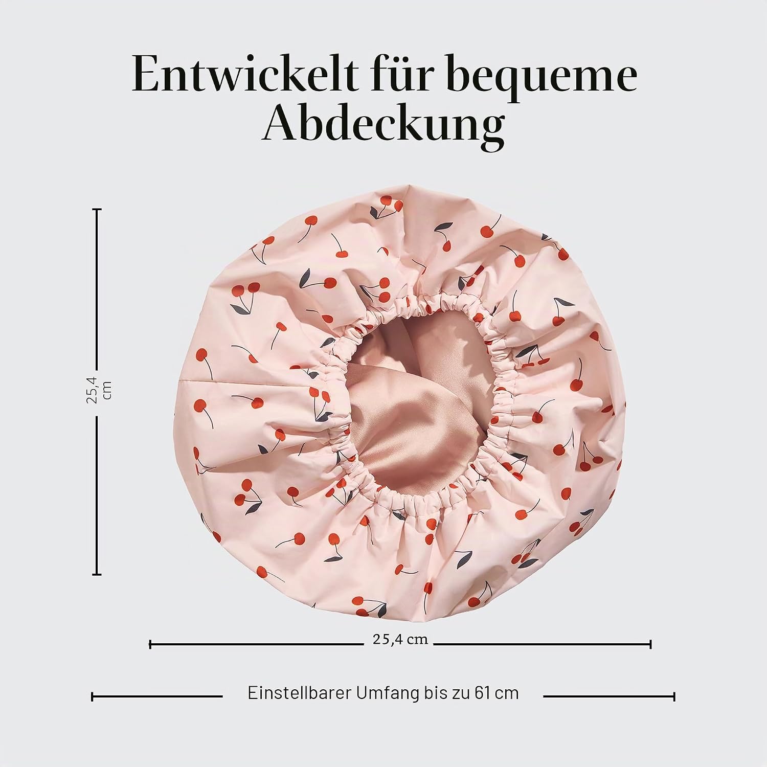 Detalle de Kitsch Luxuriöse Duschhaube für Damen – Wiederverwendbar, wasserdicht und verstellbar