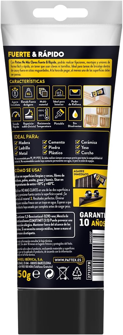 Thumbnail 1 de Pattex No Más Clavos Original adhesivo de montaje 250 g