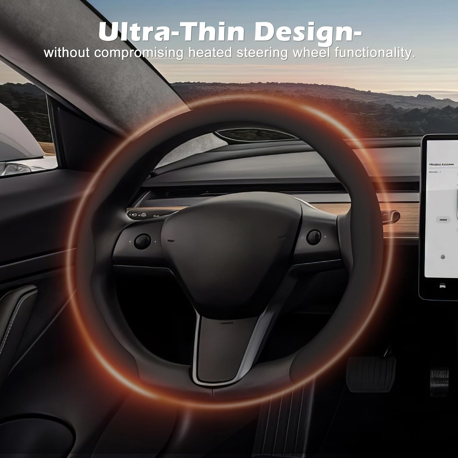 Thumbnail 4 de Frani Nappa Leather Steering Wheel Cover (Universal Fit 15 Inch) — Black Anti-Slip Comfort Grip