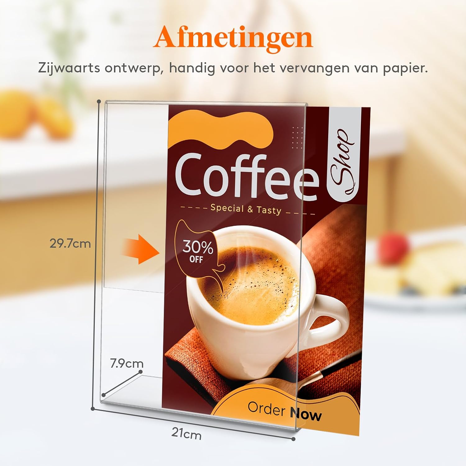 Detalle 2 de Lifewit 23083 A4-acrylposterhouders, transparant, set van 6