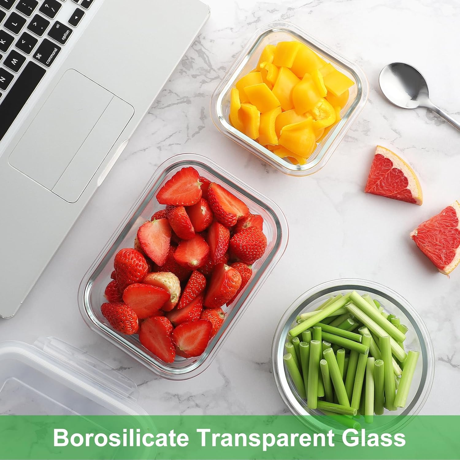 Detalle 2 de HOMBERKING 9 Glass Food Storage Jars 🥣