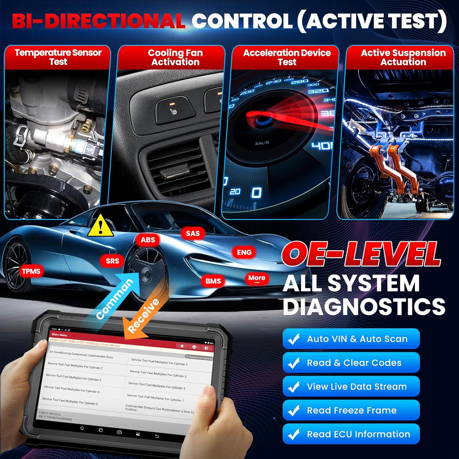 Thumbnail 4 de LAUNCH X431 PRO3S+ Elite — valise diagnostic auto bi-directionnelle J2534 SmartLinkC 2.0