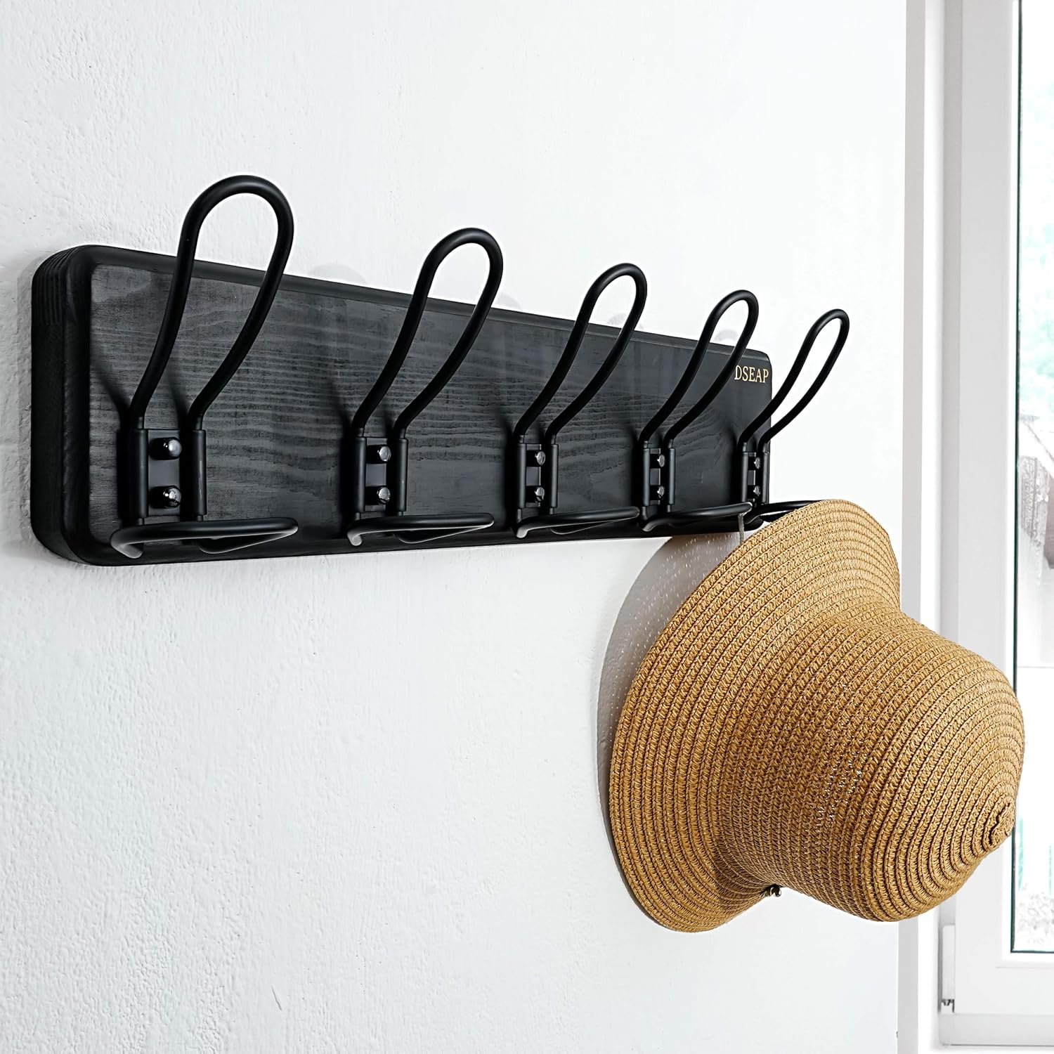Detalle de Dseap Wall-Mounted Coat Rack, 5 Hooks
