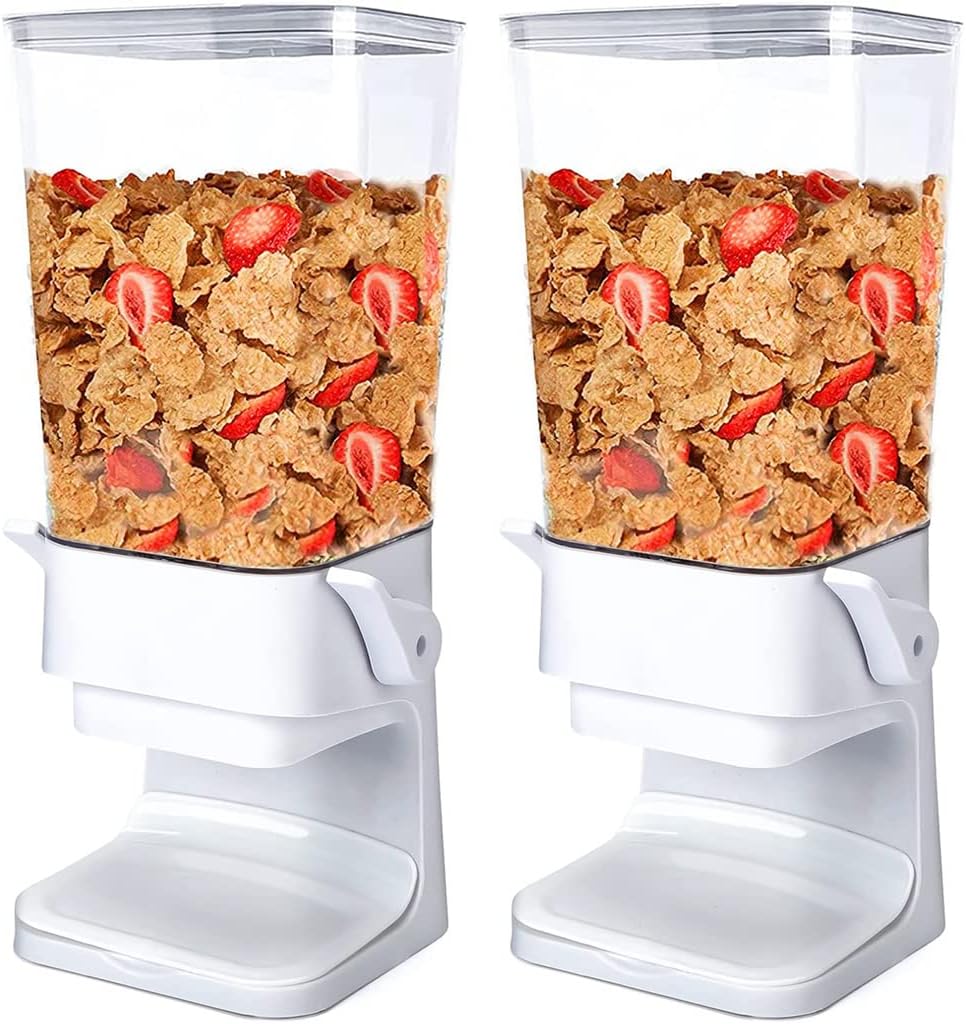 Detalle de Tokokimo Blanc granendispenser, set van 2 in wit met bediening via hendel