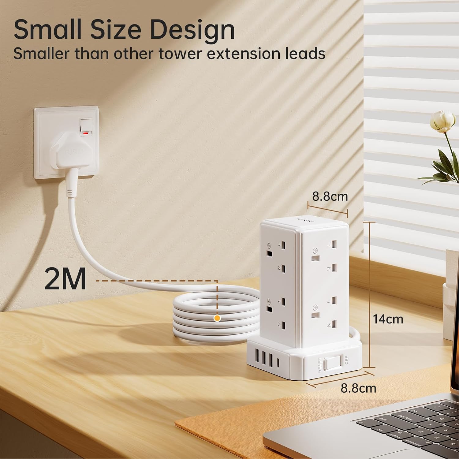Thumbnail 3 de Tower Extension Lead 8‑Way with 4 USB 3250W