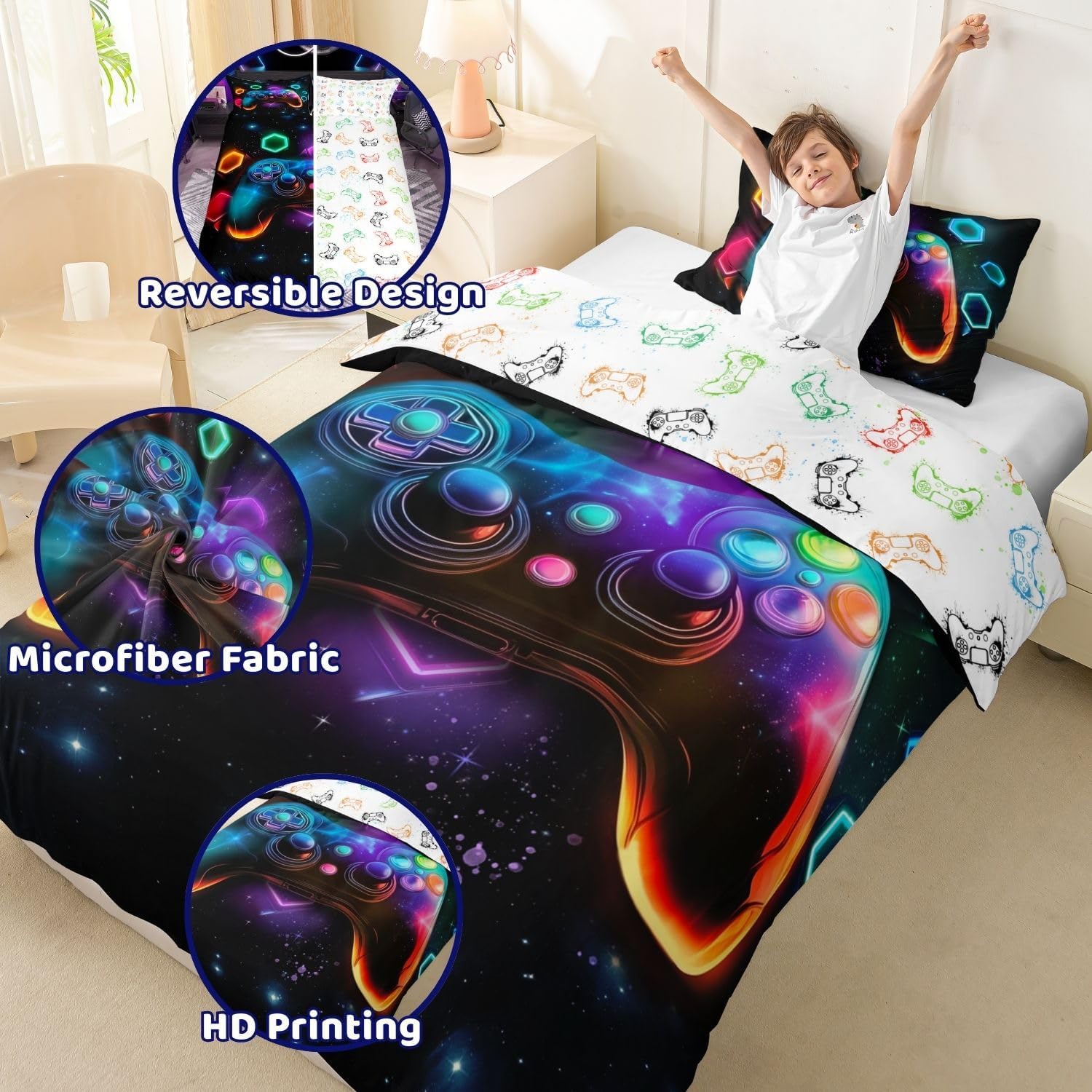 Thumbnail 4 de Homewish Gaming King Size duvet cover set