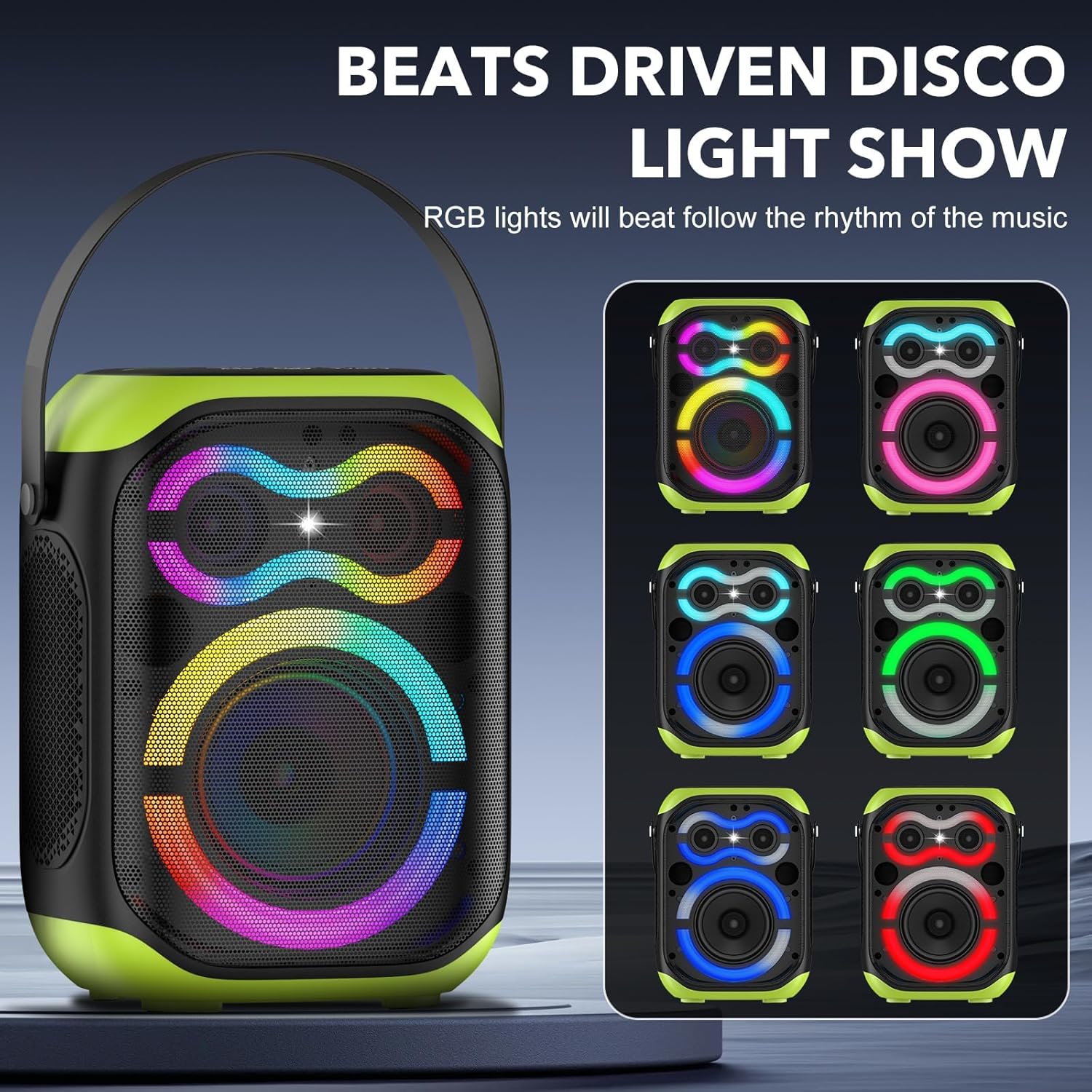 Thumbnail 4 de TYOTY A95 80W Portable Bluetooth Speaker with Subwoofer, LED Lights and TWS pairing
