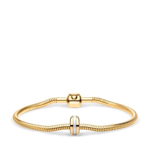 Detalle de BERING Women’s Quartz Watch con Caja de 22 mm y Correa Milanese en Oro — esfera blanca
