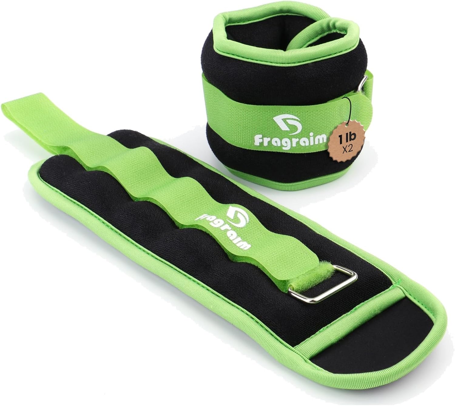 Detalle de Fragraim FSAW01green2lb Ankle Weights, 1 lb Each, Green Pair