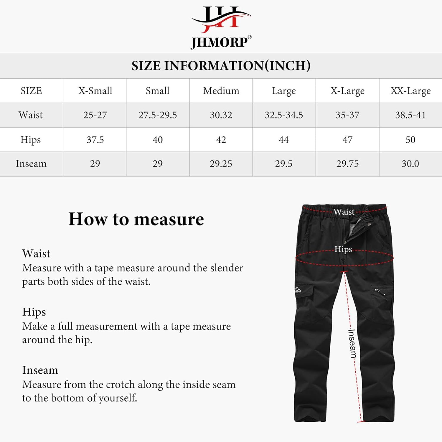 Detalle de JHMORP Women's Hiking Cargo Pants, Lightweight Stretch, Water-Resistant, UPF 50+
