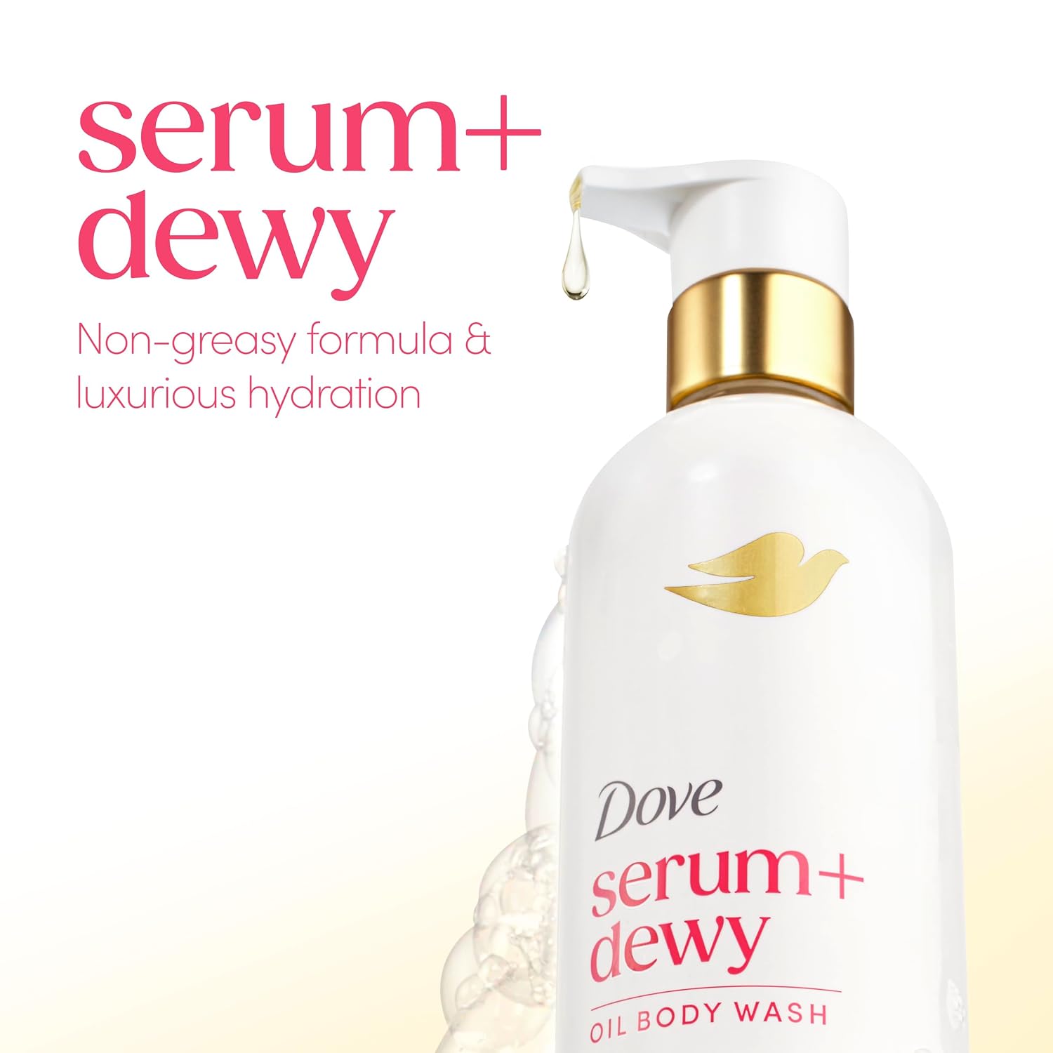 Detalle de Dove 011111061682 Serum+ Dewy Shower Oil Body Wash, Coconut & Geranium