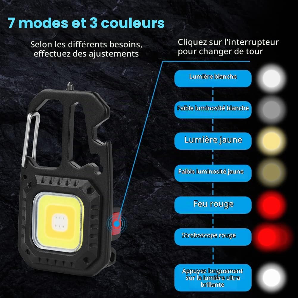 Detalle 2 de URAQT U4-2PW5138YSD221130-FBA sleutelhangerzaklamp met 7 lichtstanden