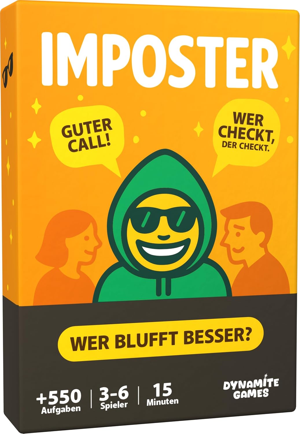 Detalle de Imposter – Wer ist der Hochstapler? | +550 Aufgaben – Virales Partyspiel zum Bluffen, Raten & Lachen