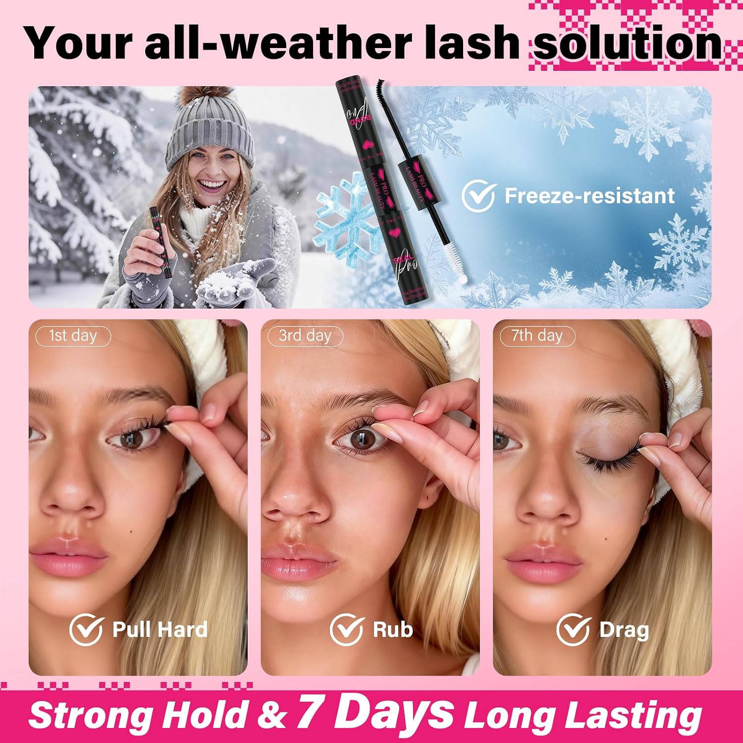 Detalle de PRO LASHBEAUTY Eyelash Glue Lash Bond and Seal Cluster Lash Glue & Seal – 5 ml + 5 ml, schwarz bindend + klare Versiegelung