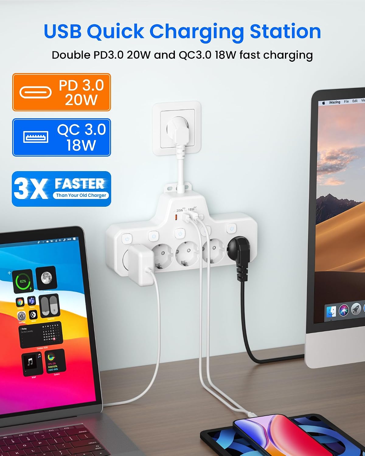 Thumbnail 2 de Multiprise USB C 5 prises 4000W PD20W