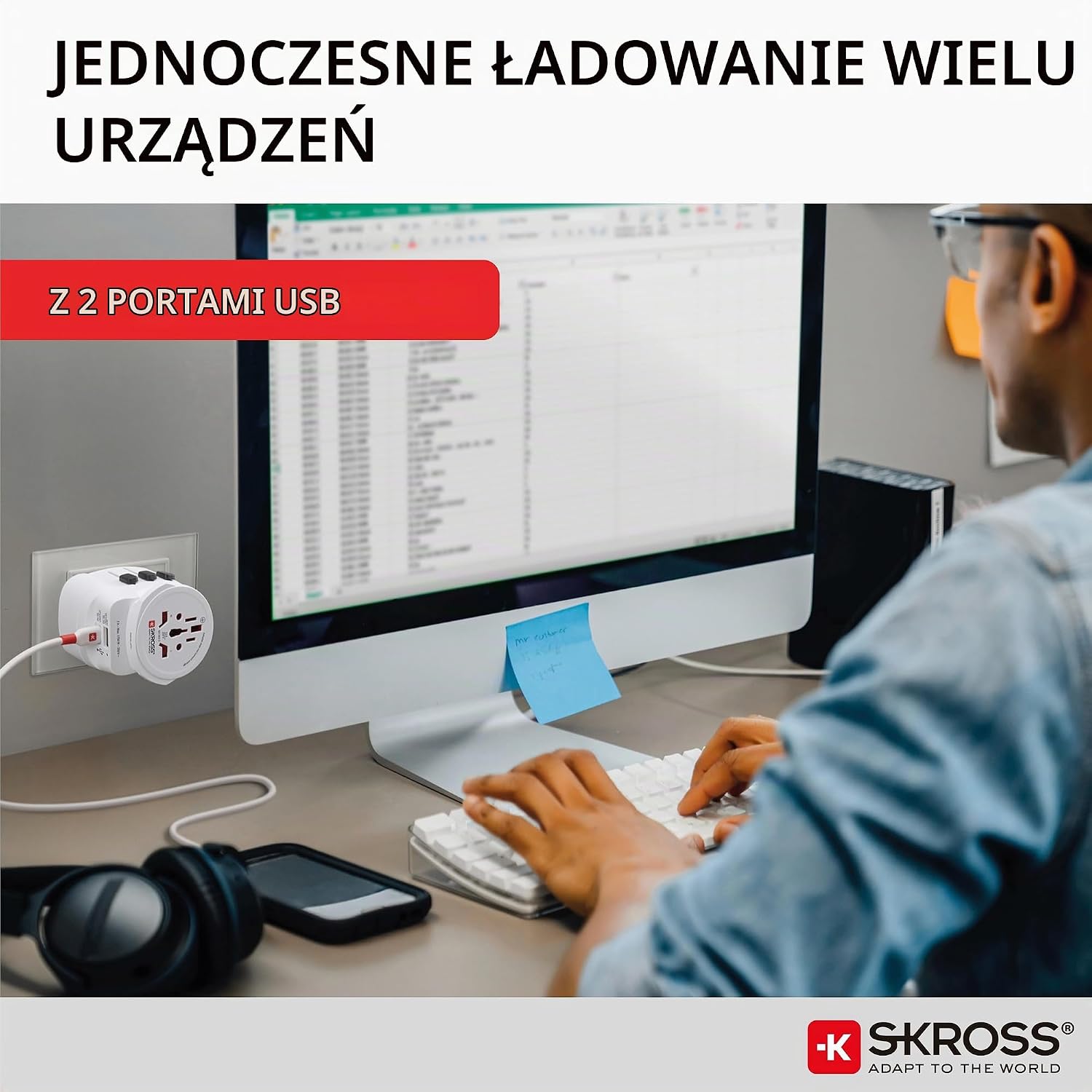 Thumbnail 6 de SKROSS PRO Light USB (2xA) – 3-biegunowy adapter podróżny z 2 portami USB