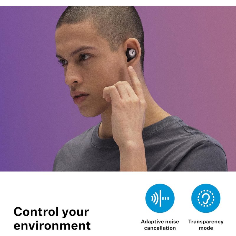 Detalle 2 de Sennheiser MOMENTUM True Wireless 3: auriculares inalámbricos con cancelación de ruido para audio de alta definición