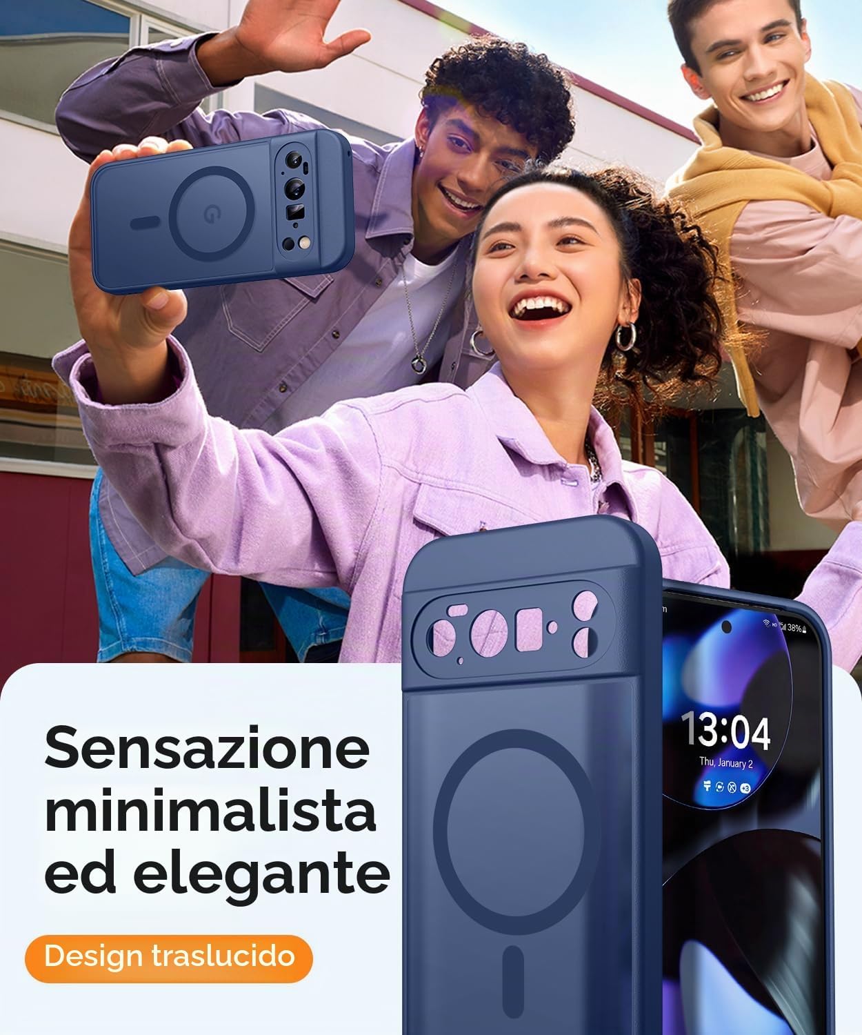 Detalle 2 de CANSHN Custodia magnetica per Google Pixel 10 Pro XL 6.8" – Protezione completa della fotocamera, design opaco e antiurto