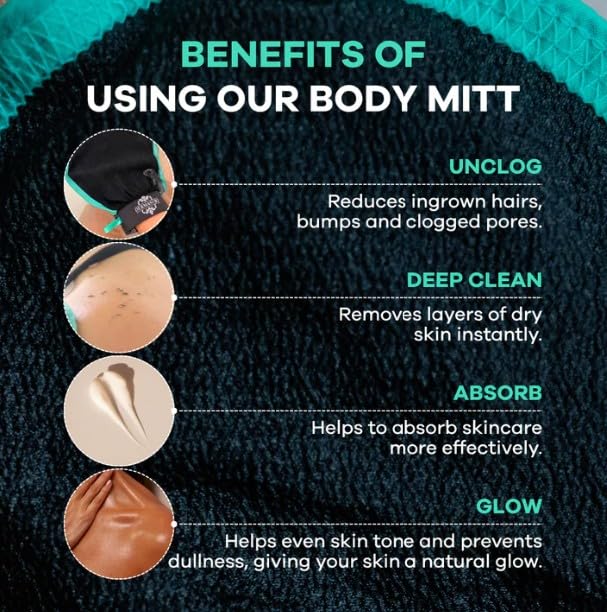 Detalle de Dermasuri Deep Exfoliating Glove: Korean Exfoliating Mitt & Body Scrubber