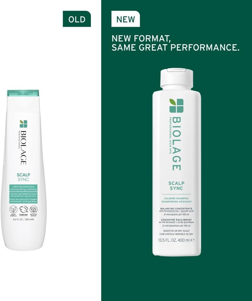 Thumbnail 1 de Biolage Scalp Sync Calming Shampoo (400ml) with Glycolic Acid for Dry or Sensitive Scalps