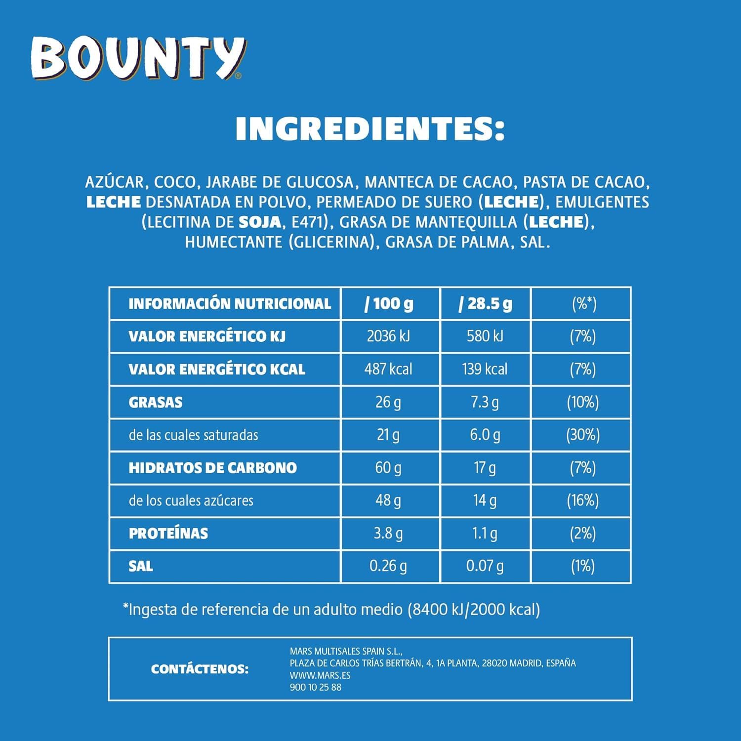 Thumbnail 5 de Bounty Coco Chocolatina con Chocolate con Leche (24x57g) 🥥🍫