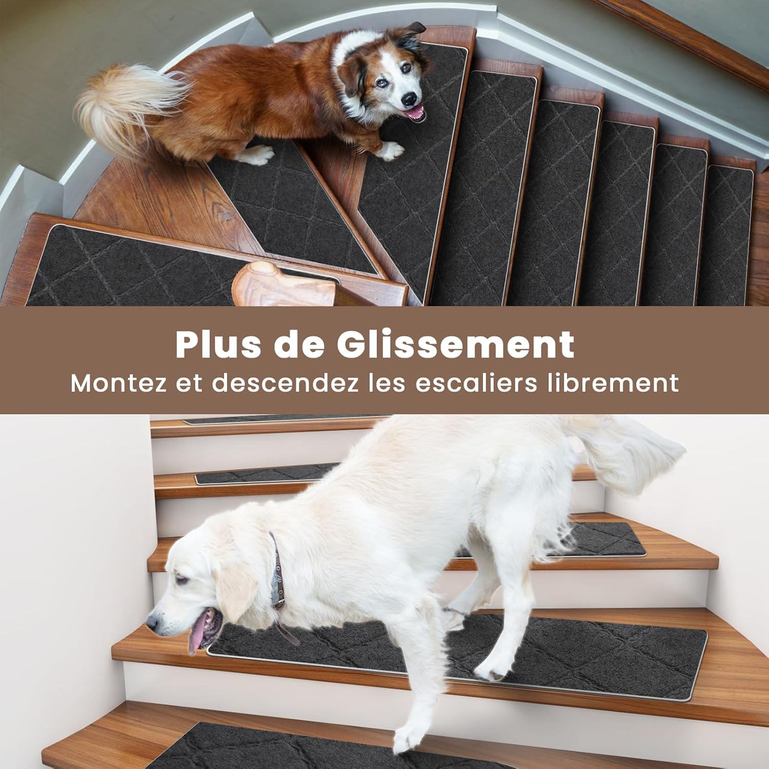 Thumbnail 5 de Homwiz tapis d’escalier 55x19 cm antidérapant
