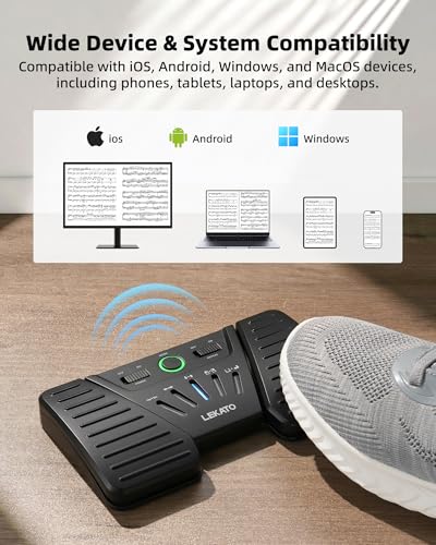 Thumbnail 6 de LEKATO JSP-01 Bluetooth Page Turning Pedal: Wireless Footswitch for Hands-Free Reading and Control
