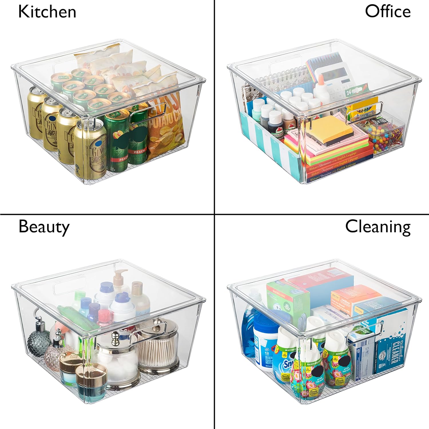 Thumbnail 4 de CLEARSPACE Clear Plastic Storage Bins with Lids XL (12.5 x 12.5 x 7) for Pantry, Fridge, and Cabinets