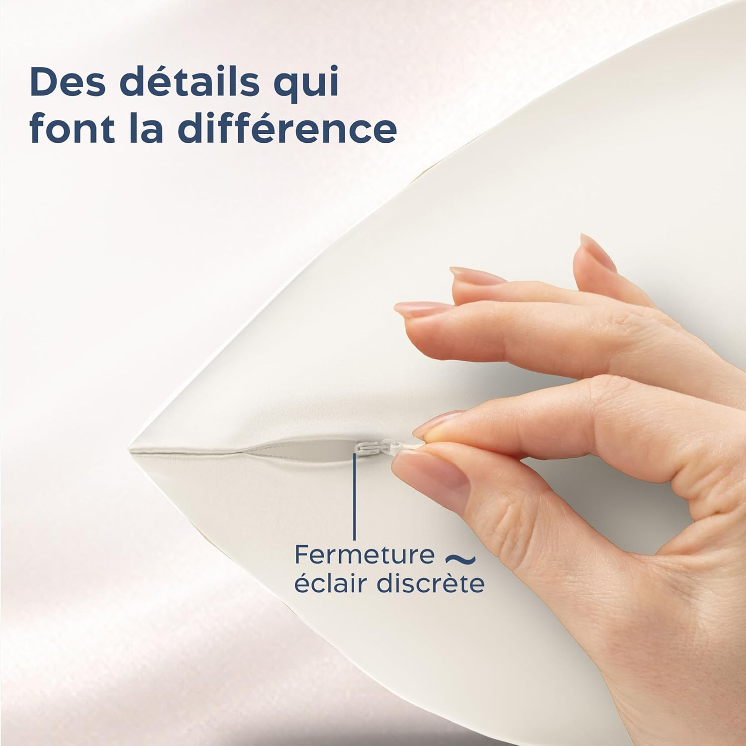 Thumbnail 5 de Twinzen Taie d’oreiller en soie 100% 22 momme Grade 6A (Oeko-Tex) 40 x 80 cm – Blanc, 1 unité