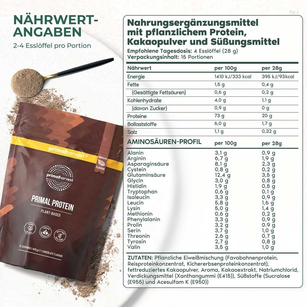 Detalle 2 de Primal Harvest Primal Protein 20 g vegan