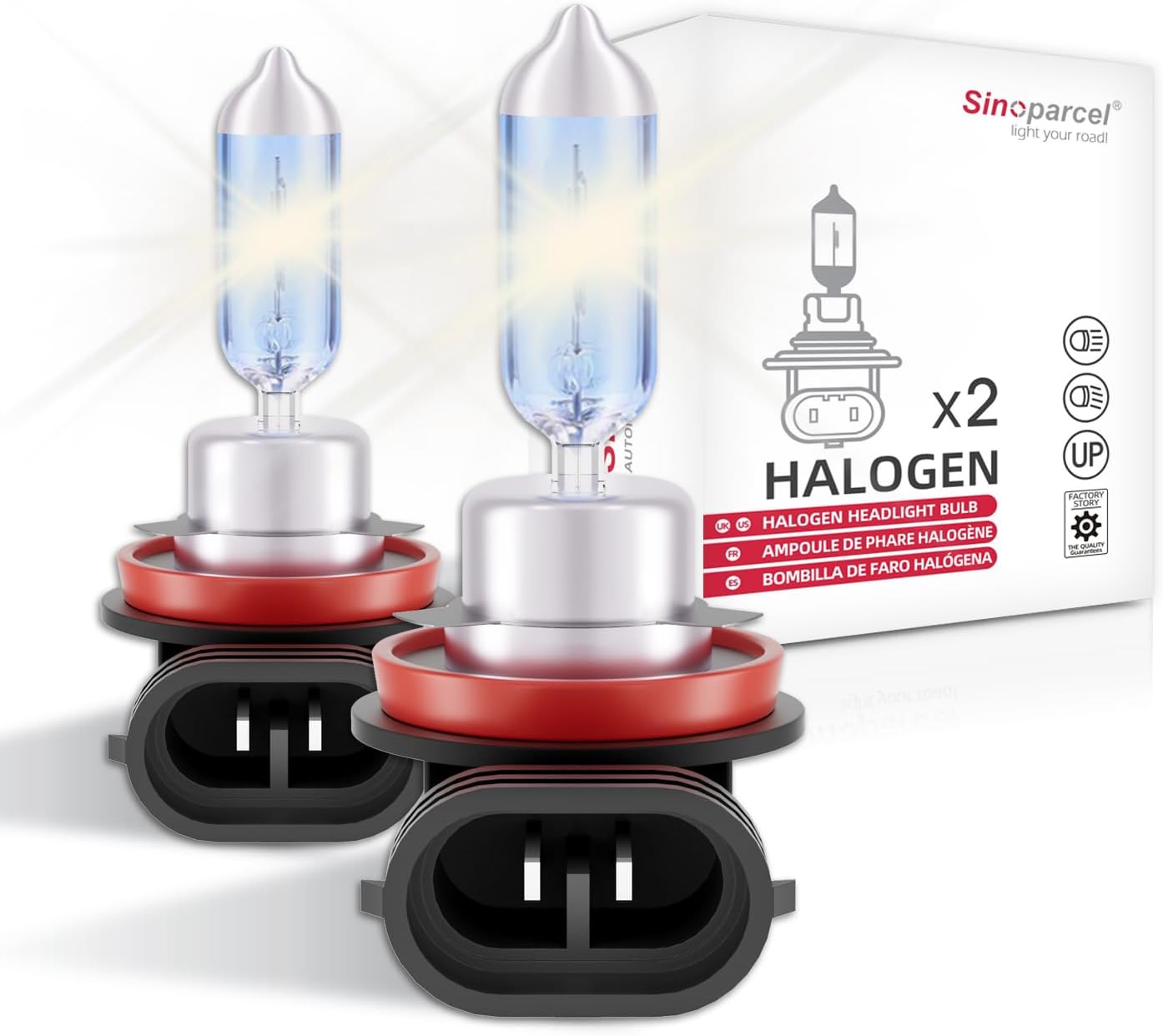 Thumbnail 6 de Sinoparcel HIR2/9012 Ampoules Halogène 5000K – Lot de 2 pour Feux de Route et Croisement, 55W, DC12V
