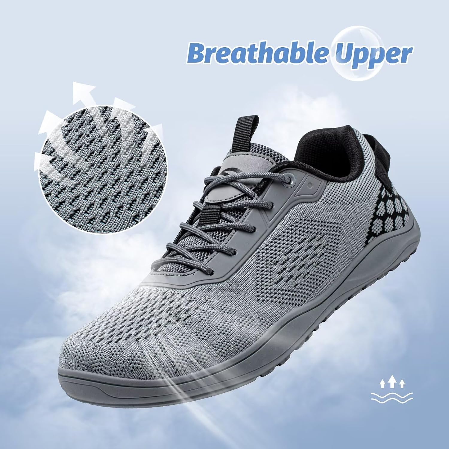 Detalle 2 de HOBIBEAR unisex wide toe minimalist barefoot trail running shoes