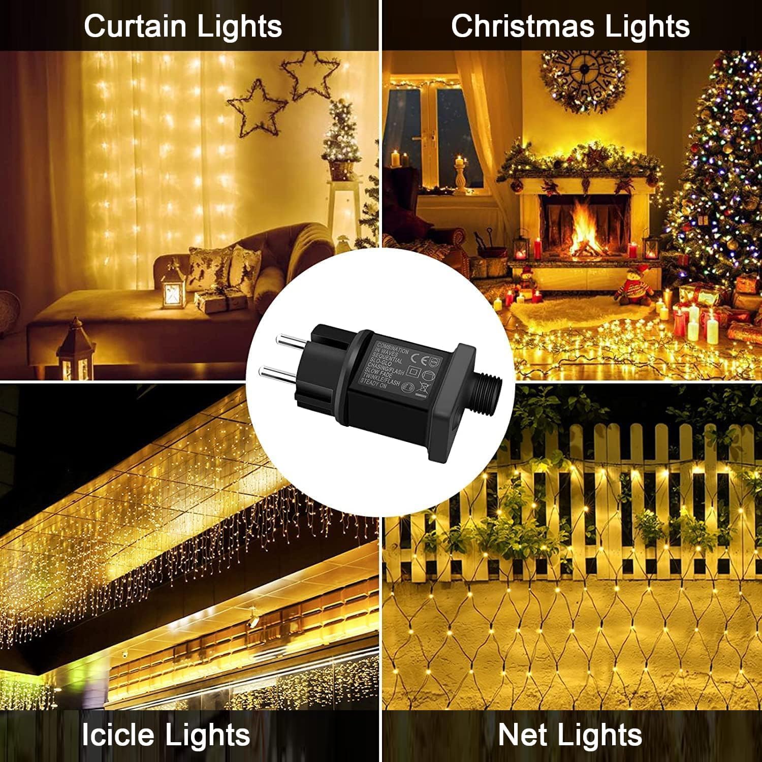 Detalle 2 de yowin Compacte adapter voor kerstverlichting, 31 V, timer en 8 lichtstanden