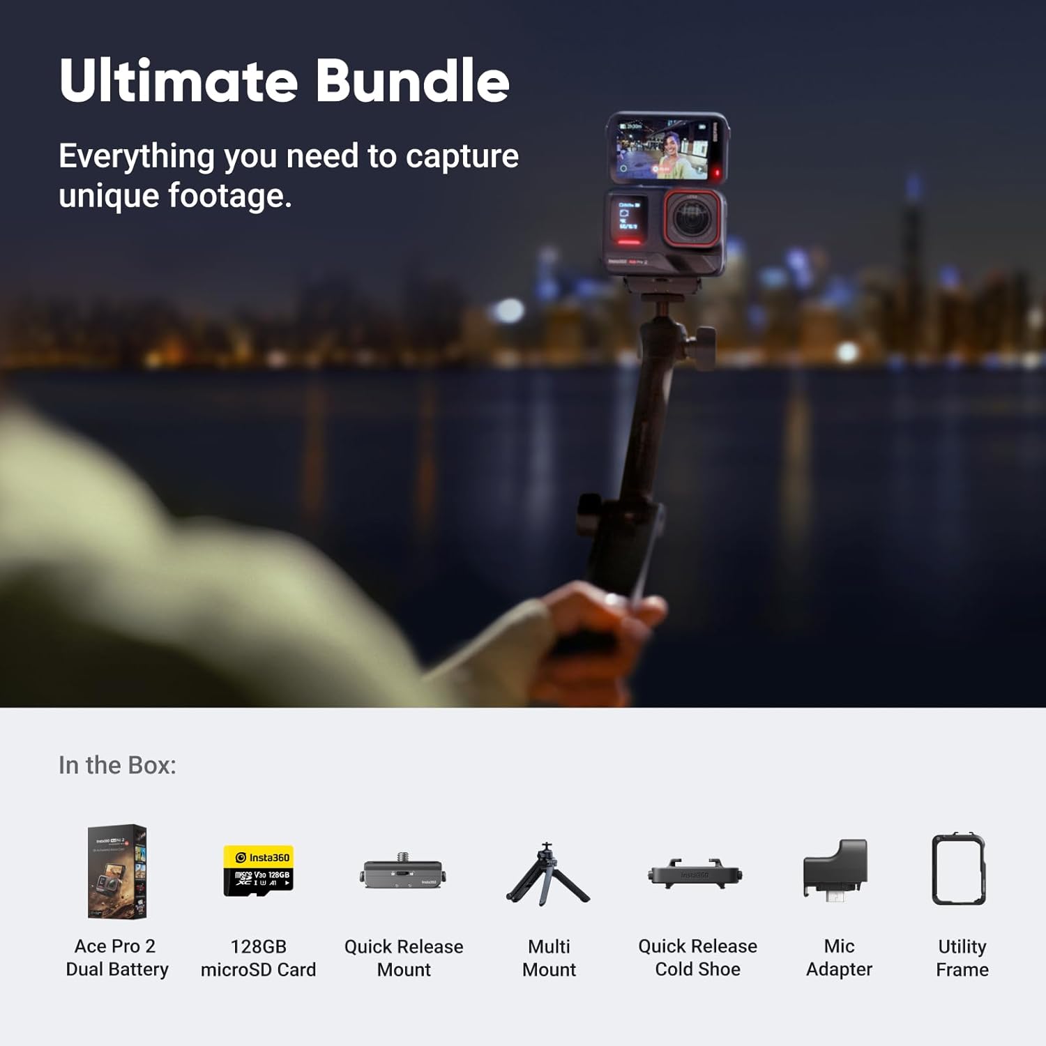 Thumbnail 1 de Insta360 Ace Pro 2 Ultimate Bundle — 8K Waterproof Action Camera with Leica Co-Engineered Optics