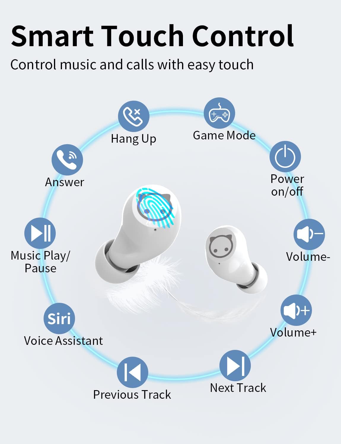 Thumbnail 4 de AMAFACE Panda kabellose In-Ear-Kopfhörer mit Bluetooth, Dual-Mikrofon & Mini-Ladekoffer