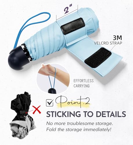 Detalle de LILAC Compact Travel Umbrella: a small folding option for bags